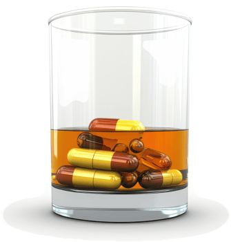 Mixed alcoholic beverage with medication. png
