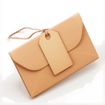 Light beige envelope with a tag and string. png