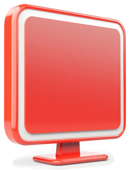 Digital screen display in vibrant red. png