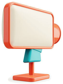 Colorful, stylized billboard-like advertising display. png