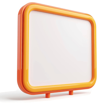 Empty orange and yellow framed advertising board. png