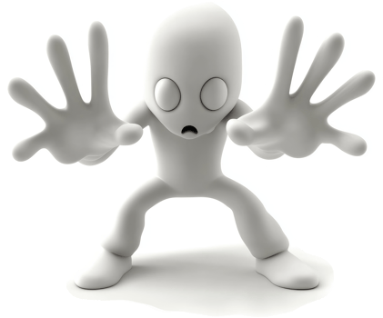 Gray alien figure in a defensive stance. png