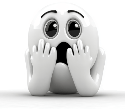 Terrified emoticon expresses extreme fear. png