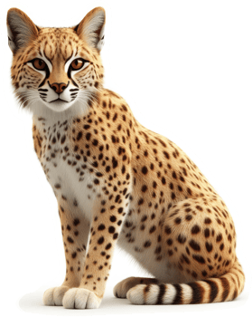 A captivating caracal, showcasing its spotted coat. png