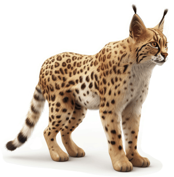 Spotted caracal, a medium-sized feline predator. png