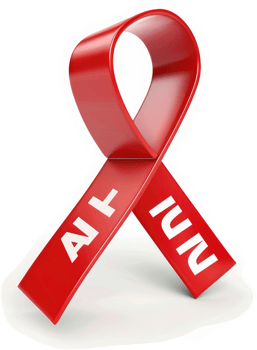 Red awareness ribbon signifying aids. png