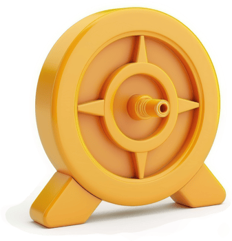 Circular orange mechanical device with central tube. png