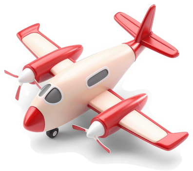 Retro twin-engine airplane toy. png