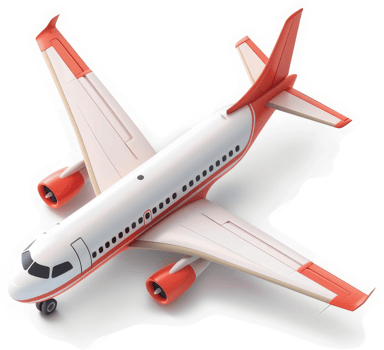 A simplified illustration of a passenger jet. png