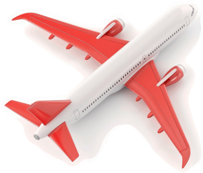 Colorful airplane illustration, showcasing modern jet design. png