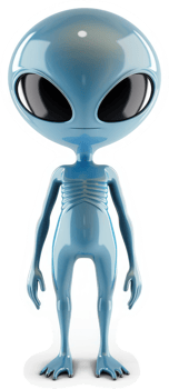 Light Blue Alien Figure Stance png