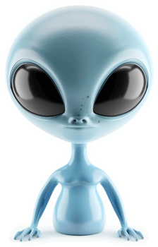 Light-blue alien character with large eyes. png