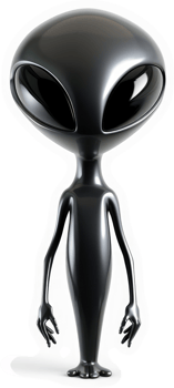 Gray alien figure standing tall. png