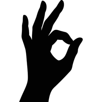 Hand Ok Sign Silhouette Gesturing Approval vector