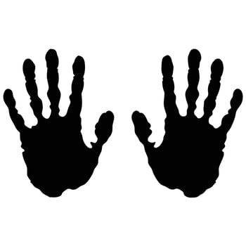 Handprints Silhouette Illustration, Imprints of Two Hands vector