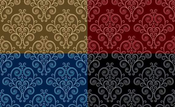 Seamless backgrounds with floral pattern. vector