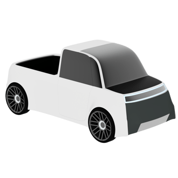 Render futuristic pickup truck with transparent background png
