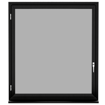 Render black casement window metal handle with transparent background png