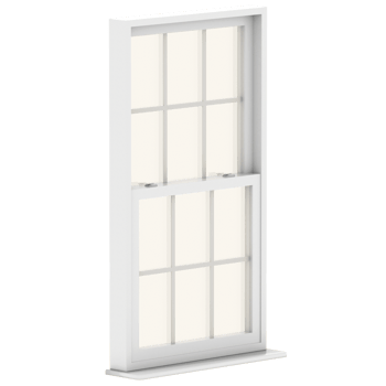 Render tall black window frame with transparent background png
