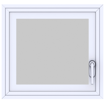 Render casement window white handle with transparent background png