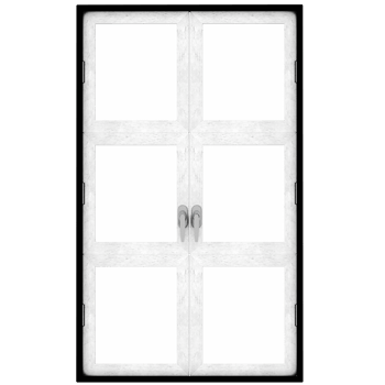 Render french door classic wood frame with transparent background png