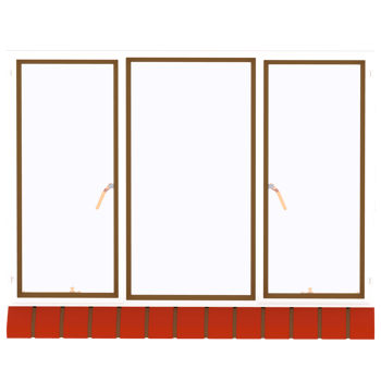 Render modern window with transparent background png