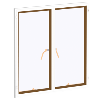 Render double window with transparent background png