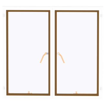 3d render double window with transparent background png