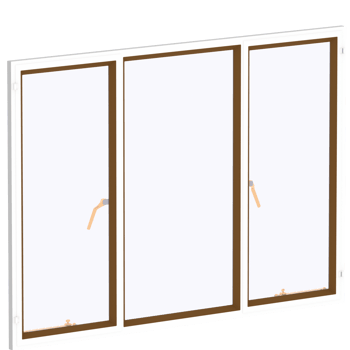 Render brown wooden window handle with transparent background png