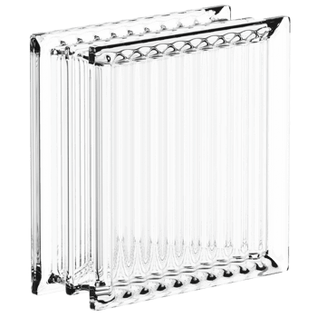 3d render fluted double glass block panel with transparent wallpaper png