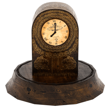 3d render antique wooden clock with transparent background png