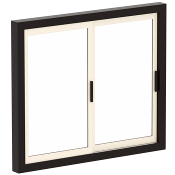 3d render sliding window beige black modern with transparent background png