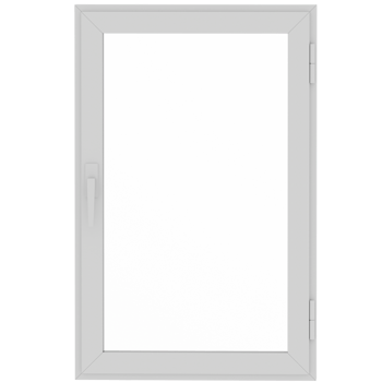 3d render tilt and turn window white frame with transparent background png