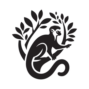 Sifaka Lemur Silhouette Illustration vector