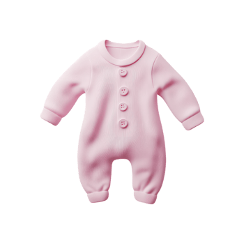 Pink baby clothes on transparent background png