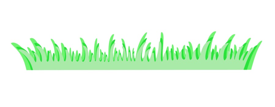 Green grass simple hand drawn flat design illustration for making border, banner, herbal eco-friendly concept, greenery, foliage content, spring Easter festive decor vector
