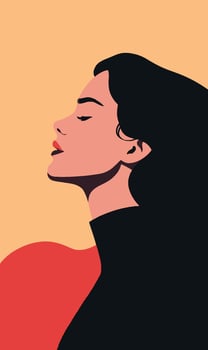A woman with her head up in the air vector