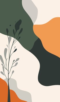 Abstract background with tree and waves vector