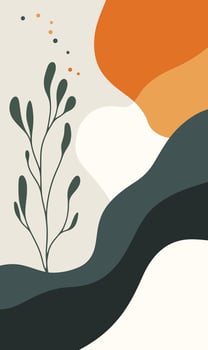 A colorful abstract background with a plant vector