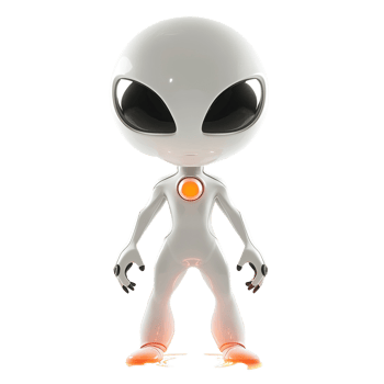 A stylized digital illustration of an alien humanoid character png