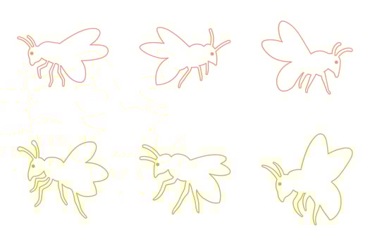 Hornet Outline Animal Icon Set vector