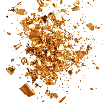 Golden fragments explode in a dynamic burst. png