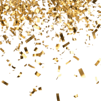 Abstract cityscape of gold geometric forms. png