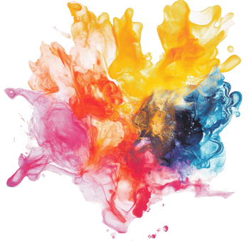 Vibrant, abstract explosion of color and movement. png