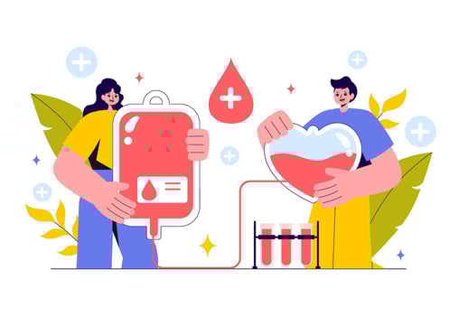 Medical Charity with Blood Donor Helping Patients vector