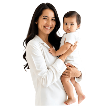 Joyful Mom and Baby Studio Photo Perfect for Parenting Blogs and Ads png