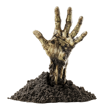 Hand Rising from Soil Covered in Dirt png
