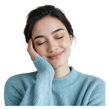 Young Woman Smiling with Soft Skin Perfect for Skincare Beauty Ads png