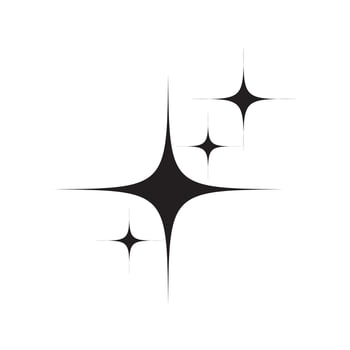 black shine icon isolated on white background. blinking stars, spark icon. vector