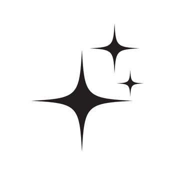 Star icons. Abstract black sparkles. Twinkling stars, shining burst. Christmas isolated on white background. vector